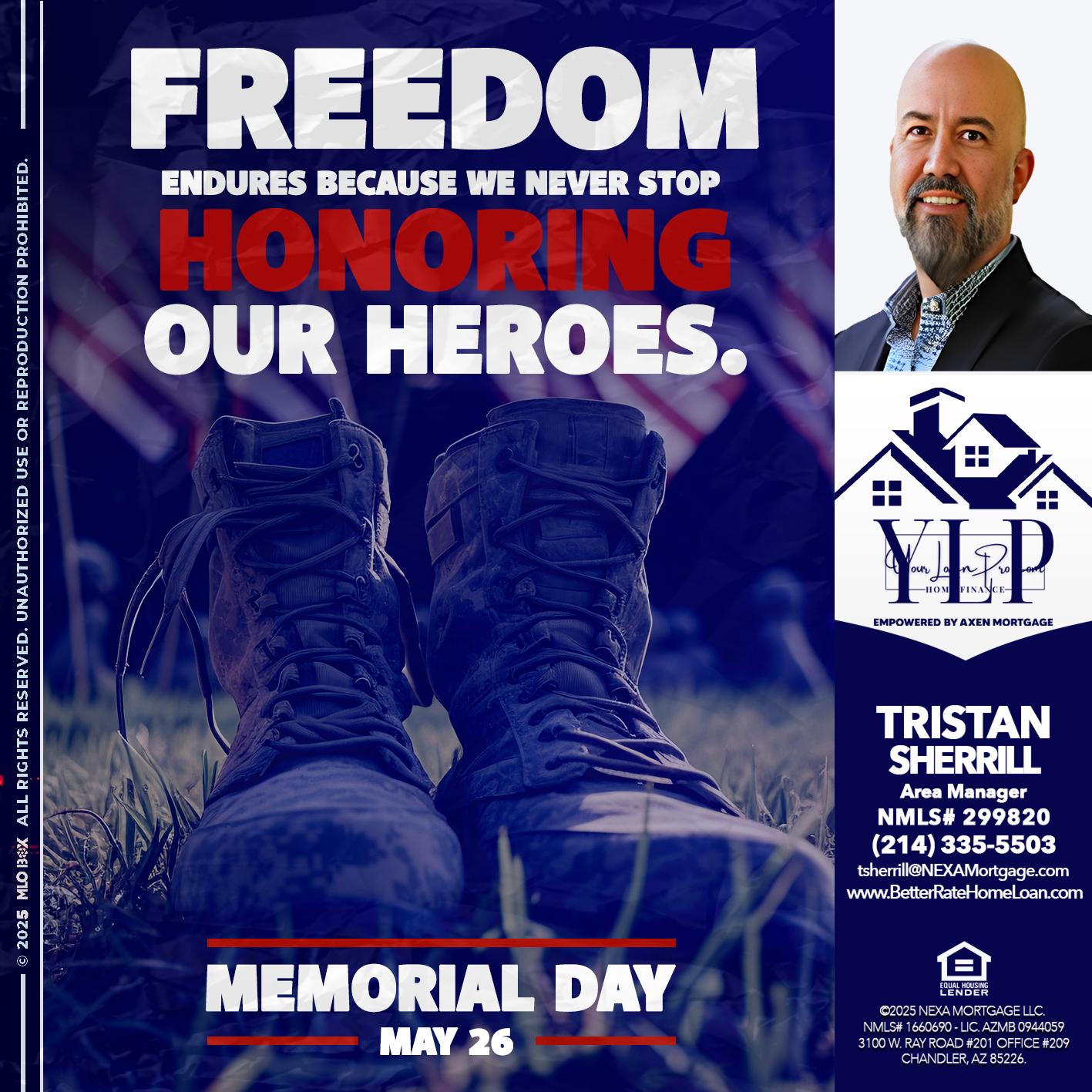 Memorial Day - Tristan Sherrill -Branch Manager