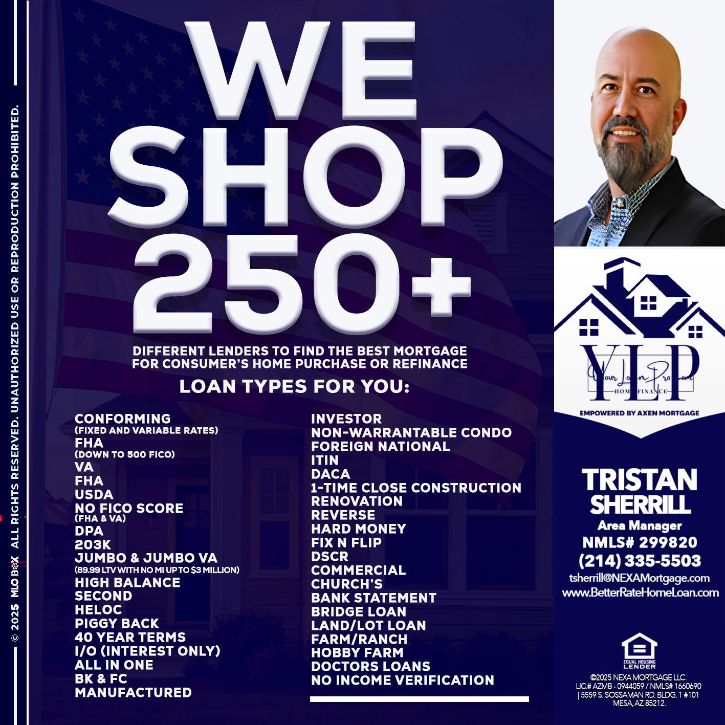 WE SHOP 250+ - Tristan Sherrill -Branch Manager