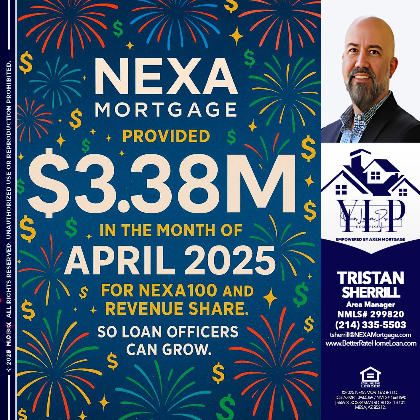 $3.38M - Tristan Sherrill -Branch Manager