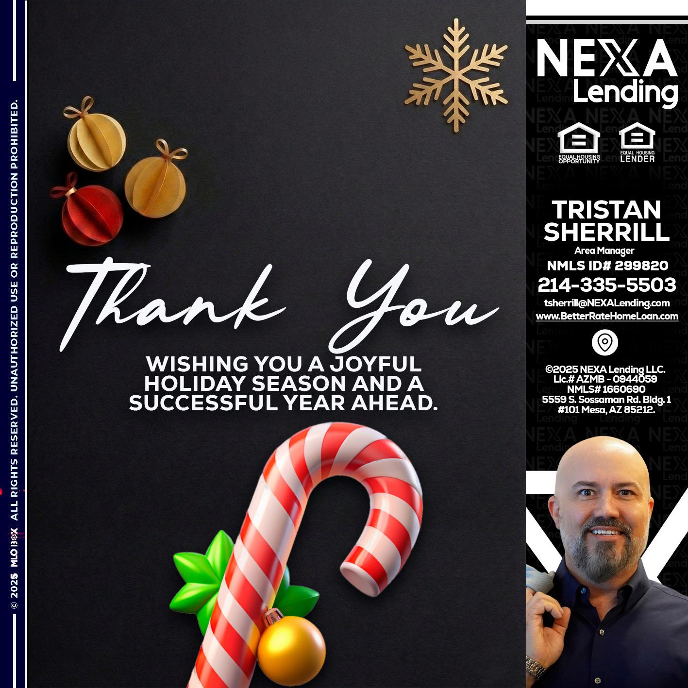 THANK YOU - Tristan Sherrill -Branch Manager