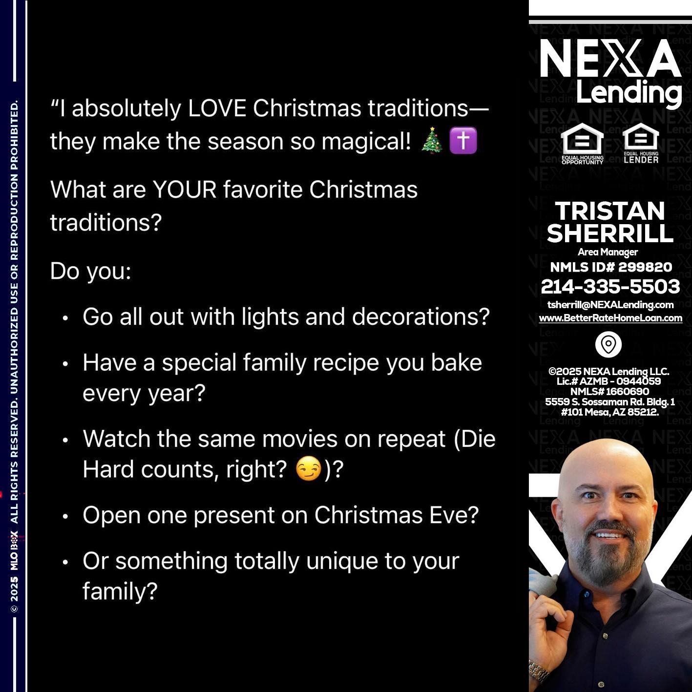 I love christmas - Tristan Sherrill -Branch Manager