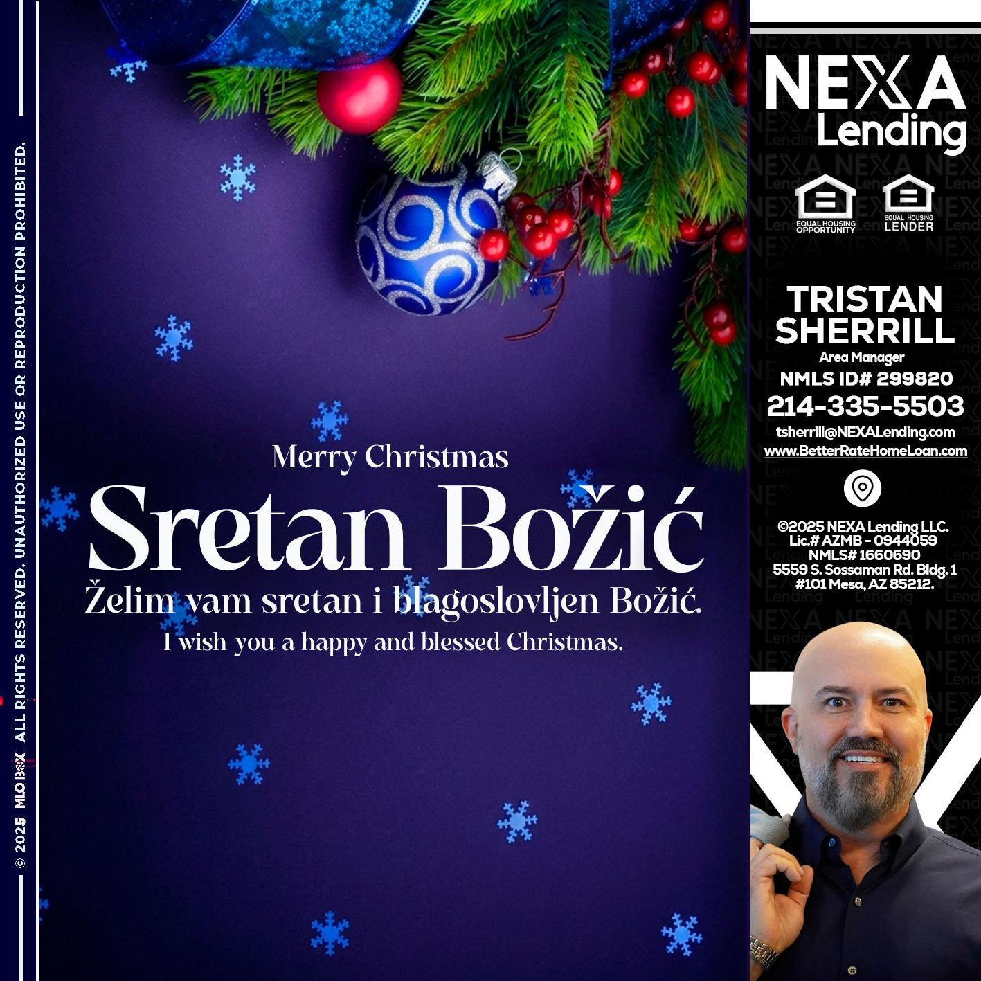 Sretan Božić - Tristan Sherrill -Branch Manager