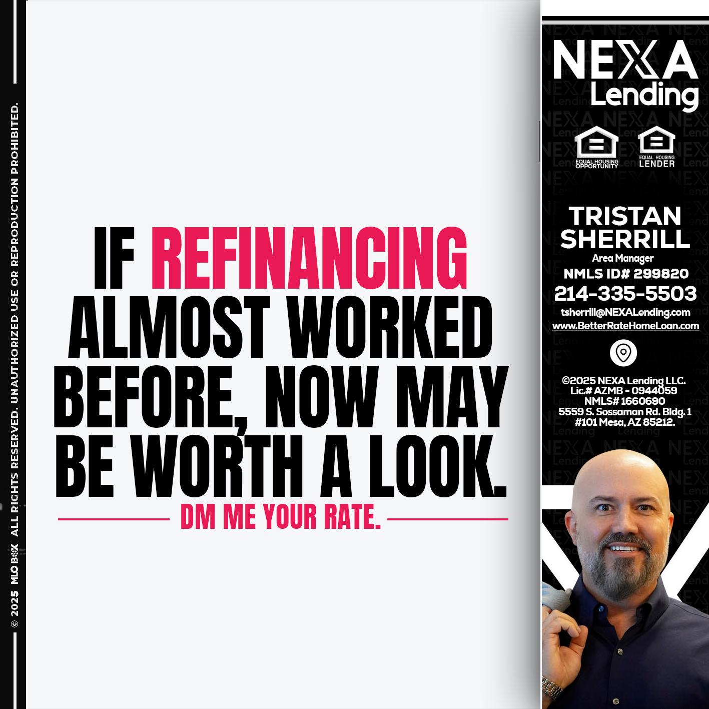 if refinancing - Tristan Sherrill -Branch Manager