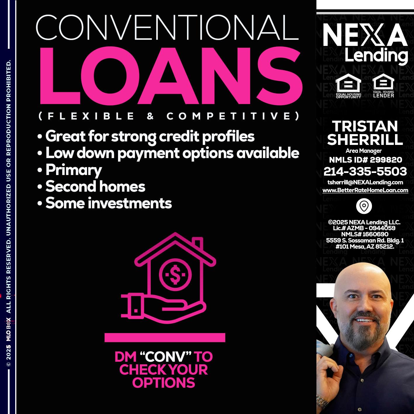 CONVENTIONAL LOANS - Tristan Sherrill -Branch Manager