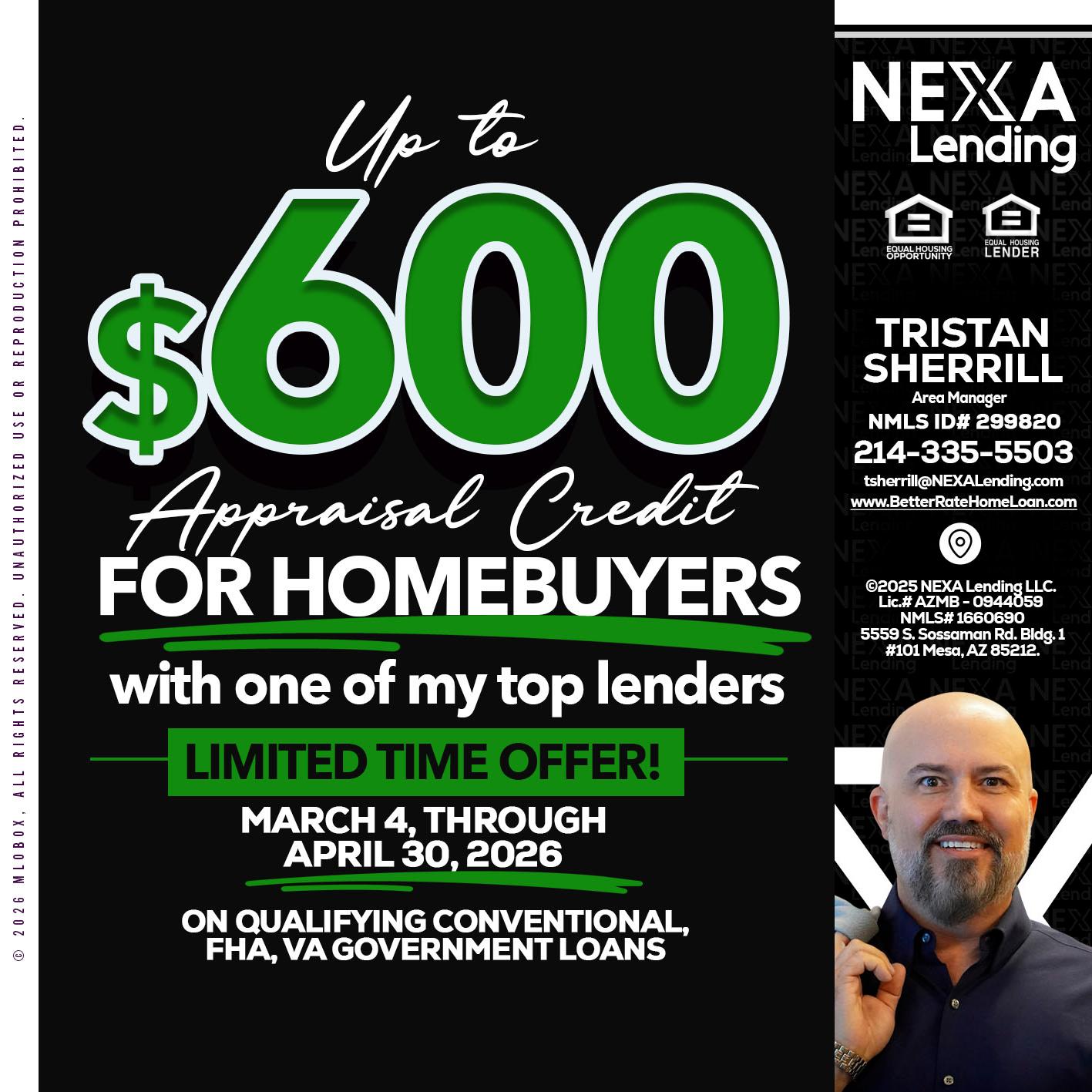 UP TO 600 - Tristan Sherrill -Branch Manager