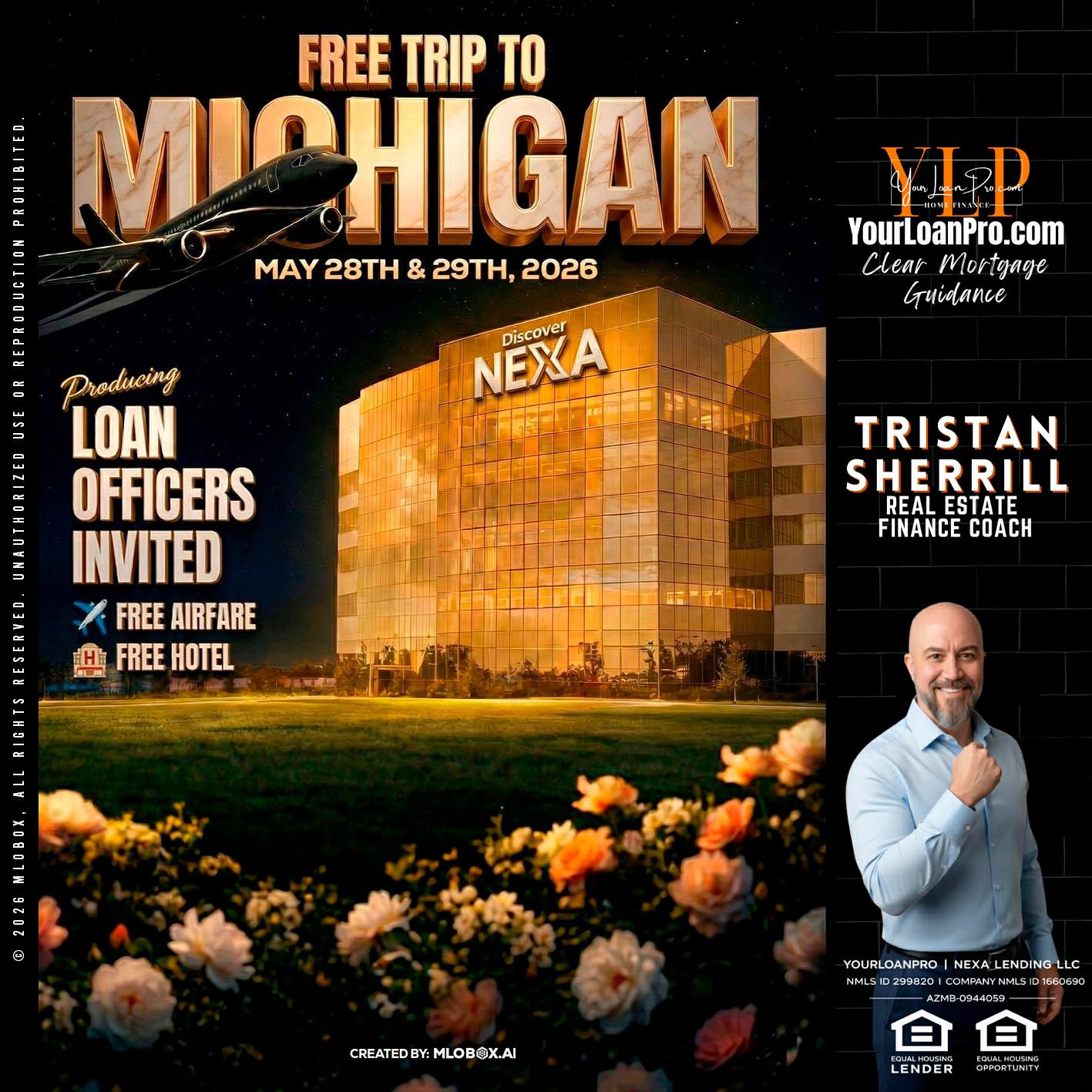 FREE TRIP TO MICHIGAN - Tristan Sherrill -Branch Manager