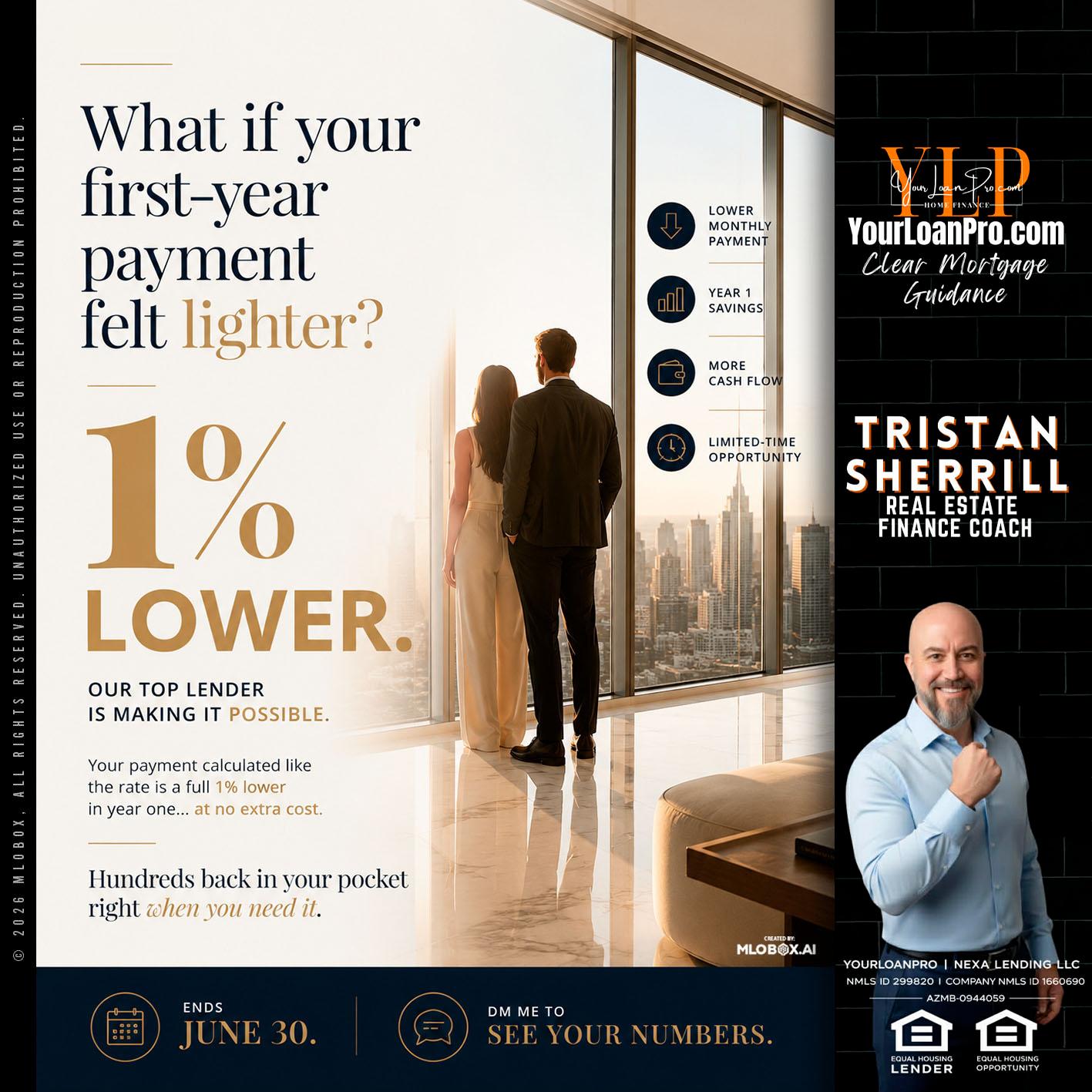 1% lower - Tristan Sherrill -Branch Manager