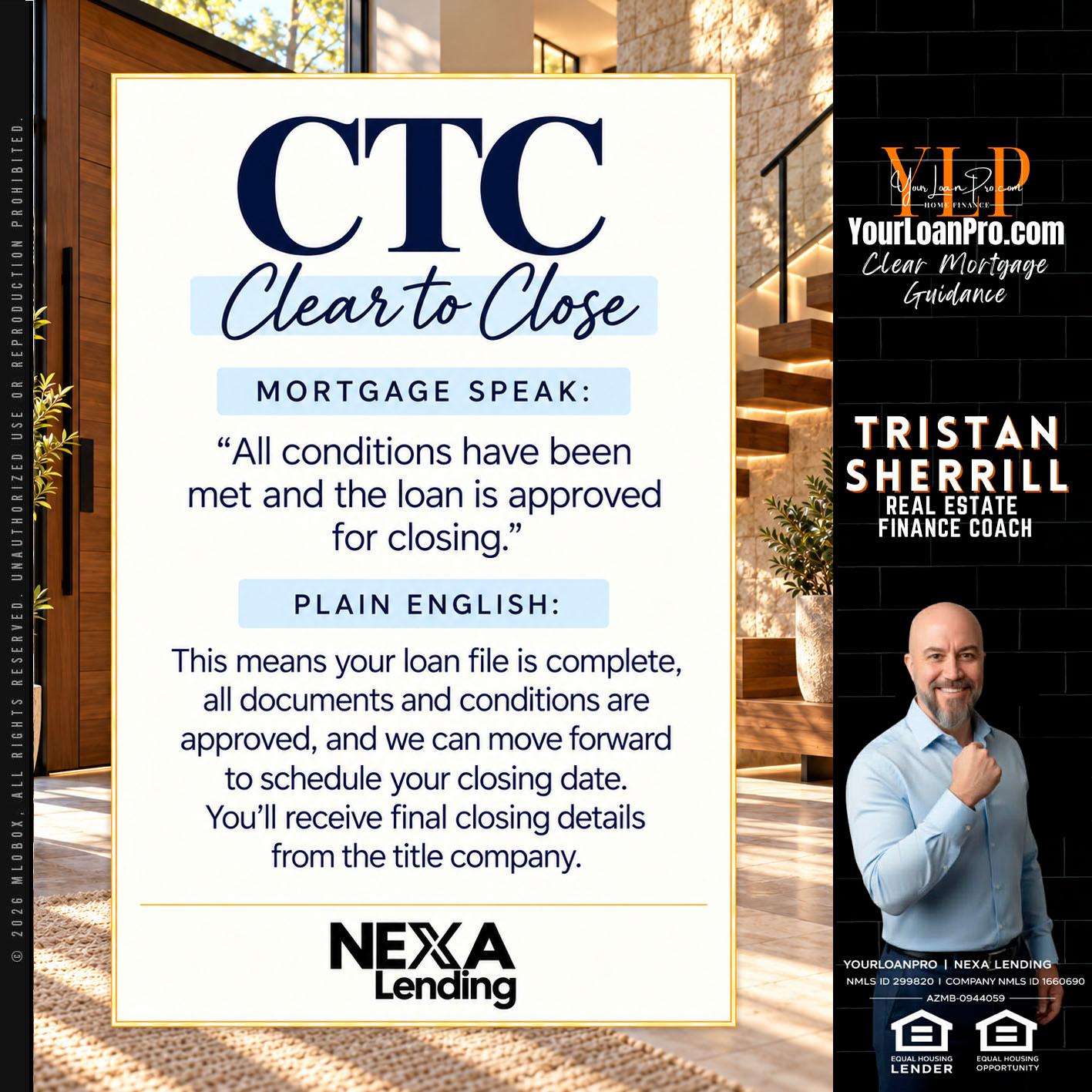 CLEAR TO CLOSE - Tristan Sherrill -Branch Manager